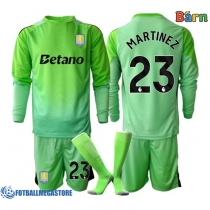 Fotballdrakt Barn Aston Villa Emiliano Martinez #23 Keeper Bortedraktsett 2025-26 Langermet (+ Korte bukser)